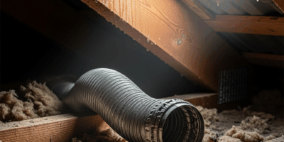 Bathroom Fan Vent Hose Disconnected in Attic Fix
