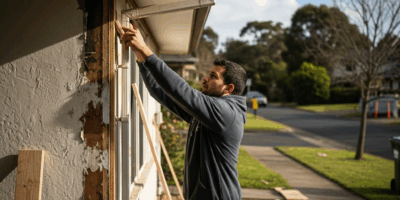 home exterior trim repair renovation, carpenter installing