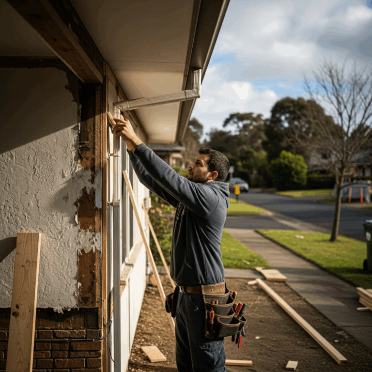 home exterior trim repair renovation, carpenter installing