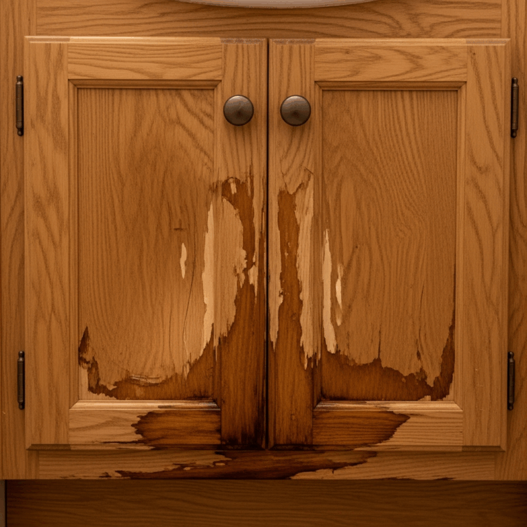 Bathroom Vanity Cabinet Swelling From Water Damage Fix